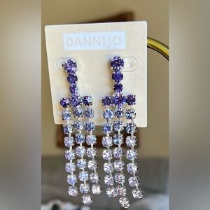 DANNIJO Purple Crystal Drop Earrings JUST GORGEOUS. Can be dressed up or down.